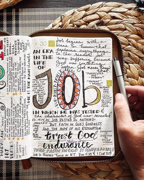 Kristina (@kristinahaskett) • Instagram photos and videos Book Of Job Bible Journaling, Job Bible Journaling, Job In The Bible, Job Bible Study, Bible Recap, Job Bible, Bible Summary, Bible Studying, Bible Books