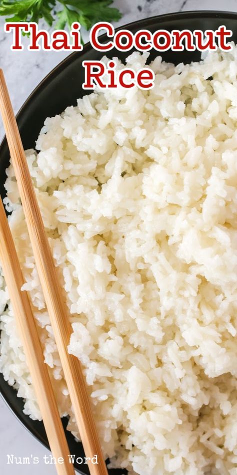 This Coconut Jasmine Rice is so delicious and easy to make. It is the perfect side dish for all your Asian dishes, tropical dishes, or Indian dishes! #numstheword #coconut #rice #asiandishes #perfectsidedish Thai Coconut Rice, Tropical Dishes, Coconut Jasmine Rice, Jasmine Rice Recipes, Coconut Milk Rice, Coconut Rice Recipe, Asian Rice, Hawaiian Dishes, Rice Side Dishes