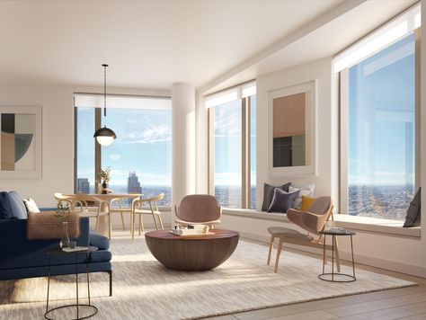 Our Favorite Listing: The $5 Million Dollar Penthouse Listed at 11 Hoyt Wide Oak Flooring, Downtown Brooklyn, Bathroom Layouts, Nyc Real Estate, New Apartment, Stone Countertops, Global Design, Luxurious Bedrooms, Modern Interior Design