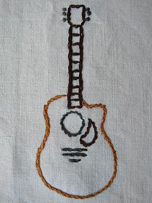 sublime stitching jenny hart guitar teatowel Guitar Embroidery Designs, Music Embroidery Designs, Guitar Embroidery, Sublime Stitching, Music Embroidery, Embroidered Guitar, Embroidered Tea Towels, Cowboy Embroidery, Guitar Patterns