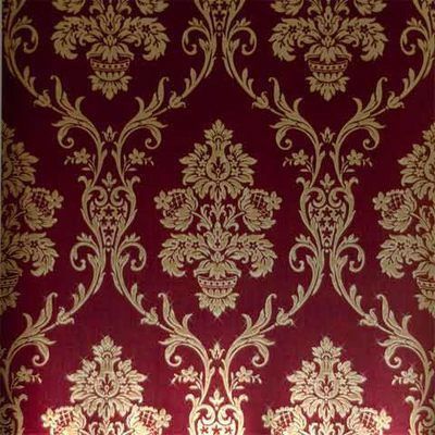 Gold Victorian Wallpaper, Gold Wallpaper Living Room, Red And Gold Wallpaper, Bedroom Victorian, Red Damask, Victorian Bedroom, Victorian Wallpaper, Victorian Wall, Magical Home