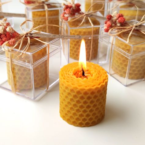 Mini Candle Favors, Baptism Candle Favors, Wedding Candle Favors, Rolled Candles, Candle Favor, Bridesmaid Candle, Beeswax Pillar Candles, Natural Beeswax Candles, Christening Candle