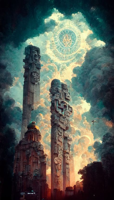 Aztec Fantasy City, Aztec Futurism, Aztec Structures, Aztec Priest, Aztec Aesthetic, Aztec Architecture, Aztec City, Modern Aztec, Aztec Temple