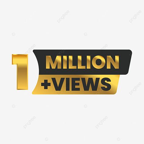 1million Views Logo, 1 Million Views Logo, 1m Views Logo, Png Youtube, Youtube Png, Akash Kumar, Bappa Photo, 1 Million Views, Best Friend Images