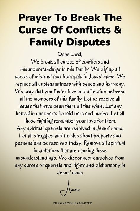 Prayers To Pray For My Family, Prayer To Break Curses, Spell Breaker, Strong Prayers, Break Generational Curses, The Graceful Chapter, Generational Curses, Prayer For My Family, Prayer Line