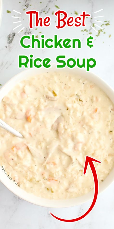 Cream Of Chicken Rice, Turkey And Rice Soup, Creamy Chicken And Rice Soup, Creamy Chicken Rice, Turkey And Rice, Creamy Chicken And Rice, Easy Chicken And Rice, Rice Soup Recipes, Chicken Rice Soup