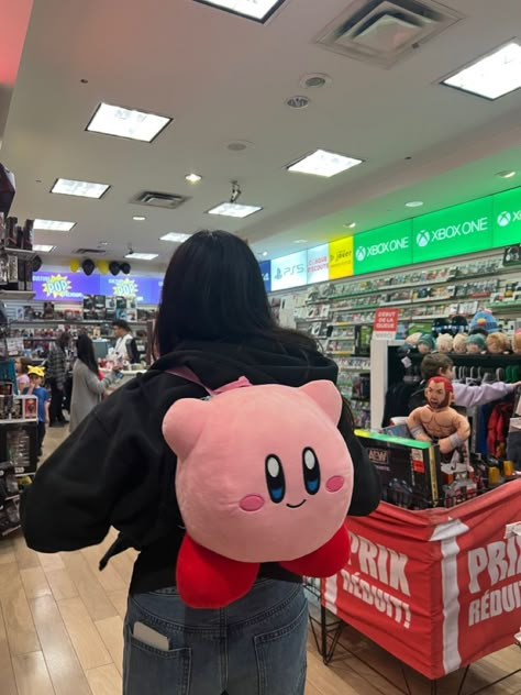 Kirby Plush Backpack, Kirby Inspired Outfit, Good Style Aesthetic, Kirby Clothes, Kirby Outfit, Kirby Backpack, Plushie Backpack, Grillz Teeth, Aesthetic Kirby