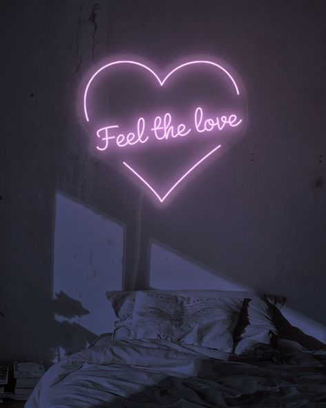 Feel The Love Neon Sign - Medium / Light Pink / Whole Board Home Decor Business, Neon Lips, Business Interior, Neon Letters, Neon Effect, Decor Business, Pop Art Images, Affirmation Board, Nightclub Design