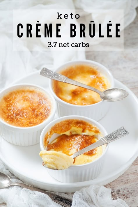 Caramel Creme Brulee, Postre Keto, Breakfast Low Carb, Keto Treats, Desserts Keto, Keto Friendly Desserts, Recetas Keto, Low Carb Sweets, Keto Brownies