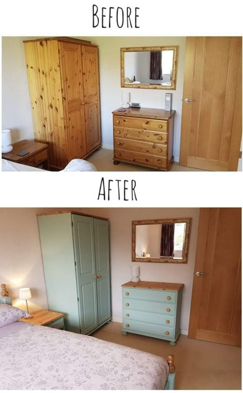 Pine Bedroom, Bedroom Transformation, Bedroom Ideas For Small Rooms Diy, Bedroom Furniture Makeover, Studio Apartment Ideas, Apartment Layout, Diy Furniture Renovation, Furniture Renovation, Studio Apartment Decorating