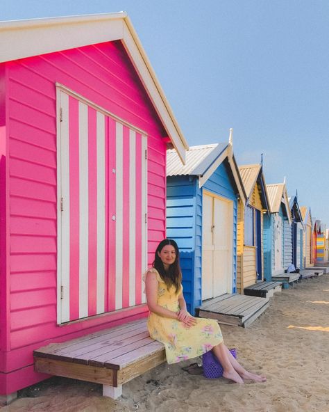 Brighton Bathing Boxes: An Easy Car-Free Trip in Melbourne Bathing Boxes Melbourne, Brighton Instagram Pictures, Brighton Bathing Boxes Melbourne, Brighton Bathing Boxes, Brighton Beach Melbourne, Melbourne Trip, Painted Shed, Brighton Hove Albion, Melbourne Beach