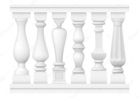 Premium Vector | Set of classic balusters Vintage Technology, Stone Wall Cladding, Balcony Railing Design, Old Paper Background, Stair Railing Design, Marble Arch, Temple Art, Lan Can, Balcony Railing