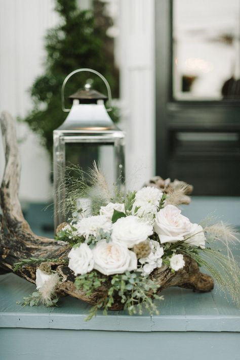 Driftwood Wedding at Merrimon-Wynne — Meristem Floral Driftwood Centerpiece Wedding, Whimsical Beach Wedding, Newlywed Life, Cheap Wedding Table Centerpieces, Merrimon Wynne, Driftwood Wedding, Driftwood Centerpiece, Centerpiece Inspiration, Unique Wedding Flowers