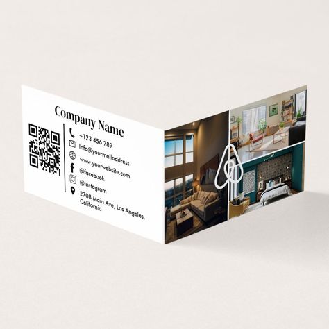 Vacation Rental Business Card, Airbnb Business Cards, Lakehouse Fireplace, Decorate Airbnb, Airbnb Apartment, Airbnb Business, Airbnb House, Airbnb Rentals, Real Estate Business Cards