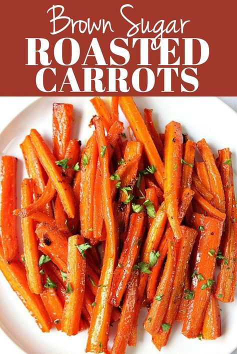 Carrot Recipes For Easter, Roasted Carrots Sweet, Roasted Carrots For Easter, Different Ways To Make Carrots, Thanksgiving Carrots Brown Sugar, Sweet Roasted Carrots Oven, Over Roasted Carrots, Cook Carrots In Oven, Easy Carrot Recipes Side Dishes