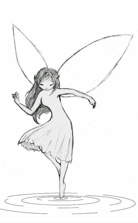 Water Fairy Drawing, Fairy Sketch, Fairy Drawing, Water Fairy, Fairy Drawings, Cool Tattoo, Clever Tattoos, Sketchbook Art, Art Drawings Sketches Creative