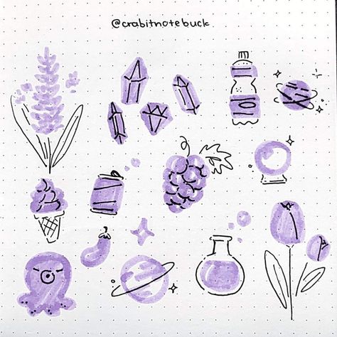 Purple Doodles, Plus Size Tutu, Buku Diy, Bullet Journal Ideas Templates, Bond Paper Design, Cute Easy Doodles, Aesthetic Purple, Bullet Journal Diy, Bullet Journal Design Ideas