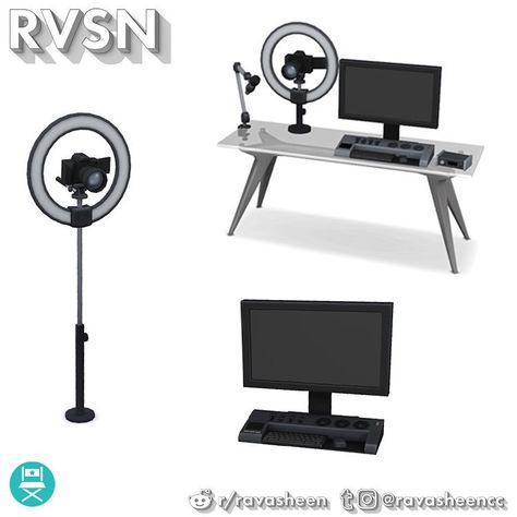 RVSN — The (significantly) new and improved streaming... Sims 4 Camera Tripod Cc, Sims 4 Tripod, Editing Computer, Sims Videos, Portable Camera, Die Sims 4, The Sims 4 Pc, Sims 4 Studio, Sims 4 Bedroom