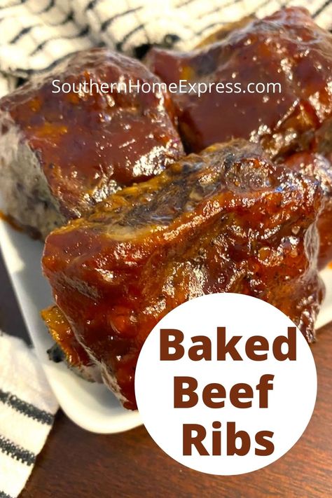 These baked beef ribs are delicious and fall-off-the-bone tender. They're easy to make for a small family or a large dinner party. Slow Cooker Ground Beef Recipes, Baked Beef Ribs, Weekend Dinner Ideas, Tater Tot Casseroles, Boneless Beef Ribs, Large Dinner Party, Homemade Barbecue Sauce Recipe, Slow Cooker Ground Beef, Beef Ribs Recipe