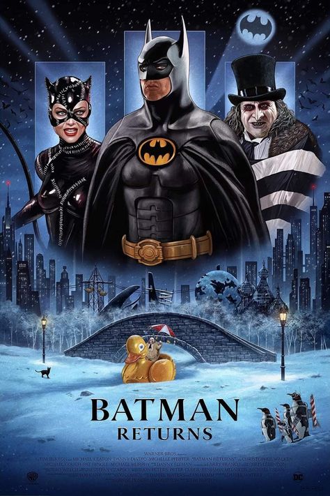 Batman Movie Posters, Batman Returns 1992, Keaton Batman, Batman 1966, Joker Pics, Batman Pictures, Batman Poster, Christopher Walken, Batman Returns