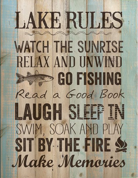 Lake Rules, Wood Plank Walls, Lake Time, Cabin Signs, Lake Decor, Plank Walls, Lake Signs, Lake Living, Rustic Cabin Decor