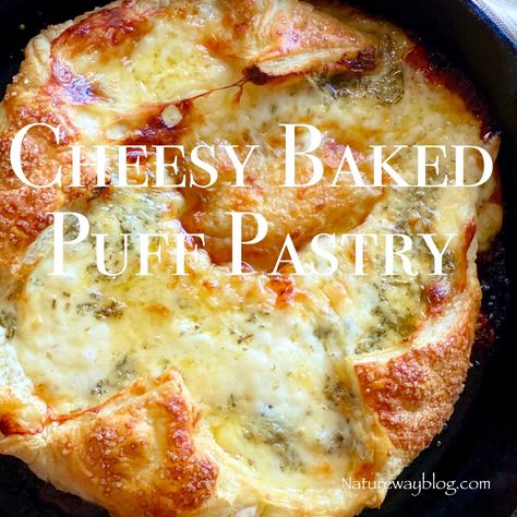 Easy To Make, Baked Cheese Stuffed Puff Pastry Appetizer - Nature Way Puff Pastry And Goat Cheese Recipes, Puff Pastry Gruyere Cheese, Baked Cheese In Puff Pastry, Cheesy Puff Pastry Appetizers, Baked Gouda In Puff Pastry, Cheese Hors D’oeuvres, Puff Pastry Cheese Bread, Blitz Puff Pastry Recipe, Puff Pastry Recipes Cheese