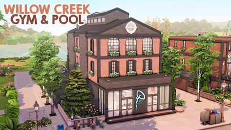 plummysims published a post on Ko-fi Sims 4 Gym Build, Sims 4 Gym, Gym Pool, Willow Creek, Sims House, I Am Game, Sims 4, Gym, Pool