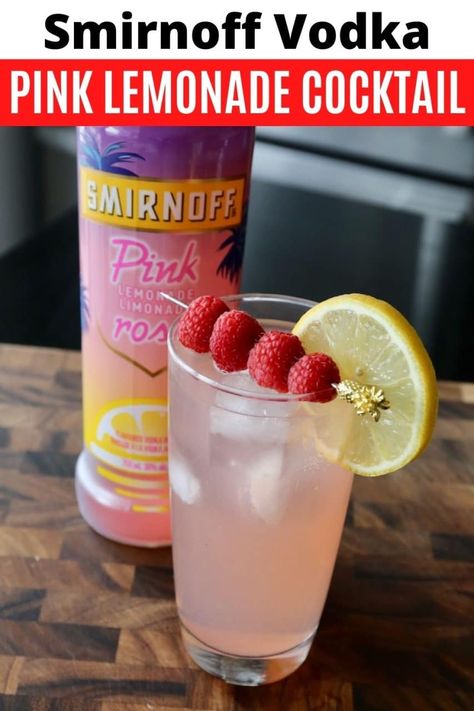 Learn how to make a refreshing Vodka Pink Lemonade Spritzer Cocktail. Our quick & easy summer spritzer recipe features Smirnoff Pink Lemonade, San Pellegrino Limonata, sparkling soda water, fresh berries and lime wheel. Enjoy the mixed drink on a hot summer day at cocktail hour or transform the mixed drink into a sparkling punch or slushies when blitzed with ice in your blender! Pink Lemonade Vodka Punch, Pink Lemonade Smirnoff Drinks, Smirnoff Pink Lemonade Recipes, Smirnoff Mixed Drinks, Pink Lemonade Vodka Drinks, Smirnoff Pink Lemonade, Vodka Pink Lemonade, Pink Lemonade Cocktail, Spritzer Cocktails