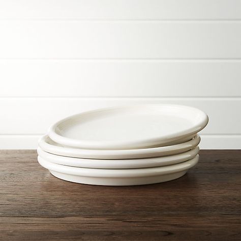 Farmhouse Dinnerware | Crate and Barrel Farmhouse Dinner Plates, Farmhouse Dishes, Farmhouse Dinnerware, White Salad, Belfast Sink, Cabinets Painted, Farmhouse White, Island Table, Pantry Cupboard