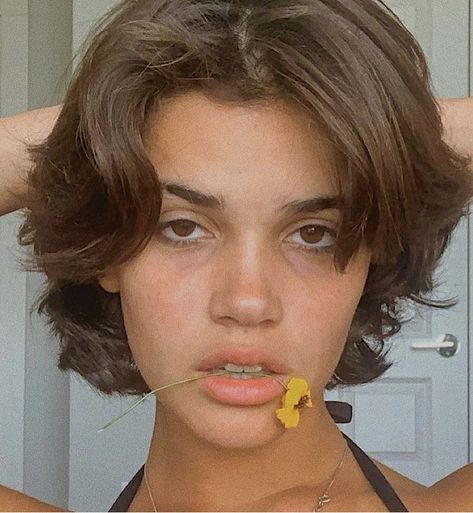 Really Short Wavy Haircuts, Really Short Wavy Hair, Masc Bob Haircut, Androgynous Hair Curly, Tomboy Haircut Girl, Short Hair Styles Thick Hair, 90s "bixie" Haircut, Short Lesbian Hair Haircut, Pixie Haircut For Curly Hair Natural