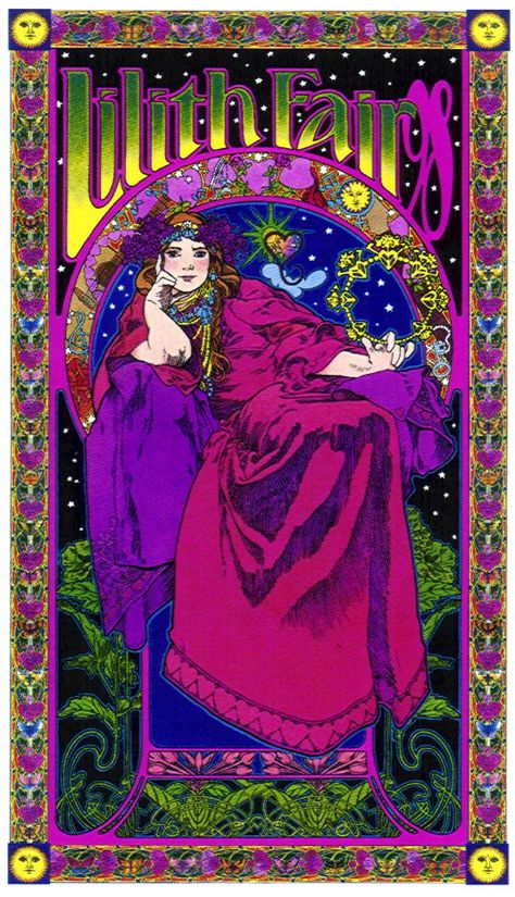 Lilith Fair Lilith Fair, Culture Crafts, Hippie Music, Hippie Posters, Bill Graham, Feelin Groovy, Rock N Roll Art, Music Concert Posters, Women Of Rock