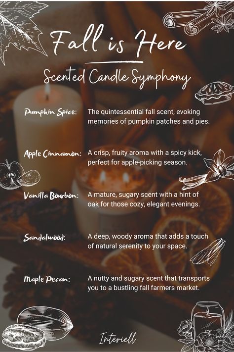 Top 5 must-have scented candles for a cozy, inviting fall aesthetic. Perfect autumn inspo for home decor. Fall Candles Aesthetic, Best Fall Candles, Candles Fall Aesthetic, Diy Natural Candles, Candles Aesthetic Autumn, Autumn Candles Aesthetic, Aesthetics 2023, Candles Aesthetic Cozy, Autumn Candle Scents