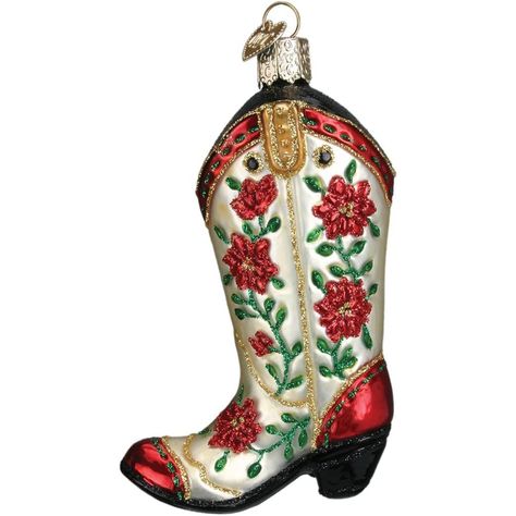 Boot Ornament, Christmas Cowboy, Old World Christmas Ornaments, Western Style Boots, Cowgirl Boot, The Cowboy, Ornament Hooks, Holiday Store, Western Theme