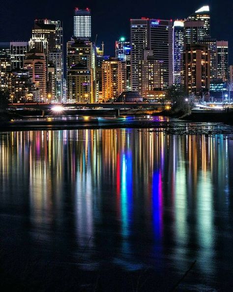 City Lights At Night, Silver City, Night City, Long Exposure, Night Lights, City Skyline, City Lights, Calgary, Savannah Chat