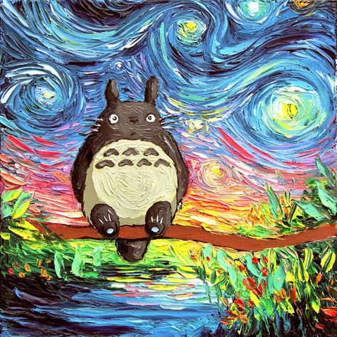 Studio Ghibli Inspired Paintings That Will Spirit You Away Totoro Art, Studio Ghibli Films, Art Studio Ghibli, Arte Van Gogh, Studio Ghibli Movies, Studio Ghibli Art, Van Gogh Paintings, Ghibli Art, Ghibli Movies