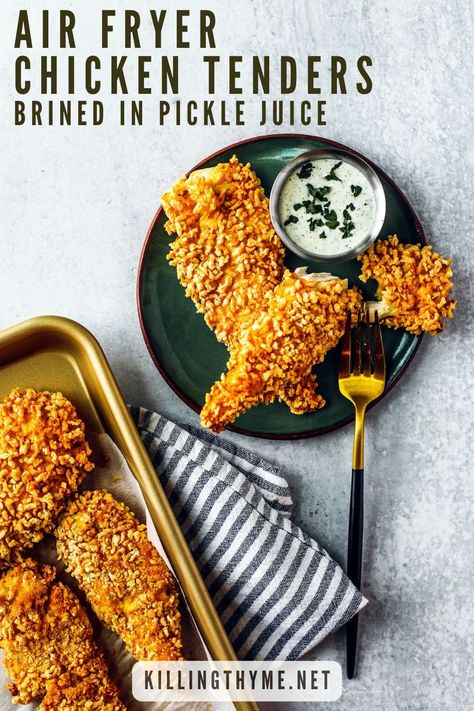 Best Chicken Tenders, Airfryer Chicken, Easy Healthy Cooking, Fast Healthy Dinner, Air Fryer Chicken Tenders, Cooking Frozen Chicken, Homemade Ketchup, Thyme Recipes, Drink Inspiration