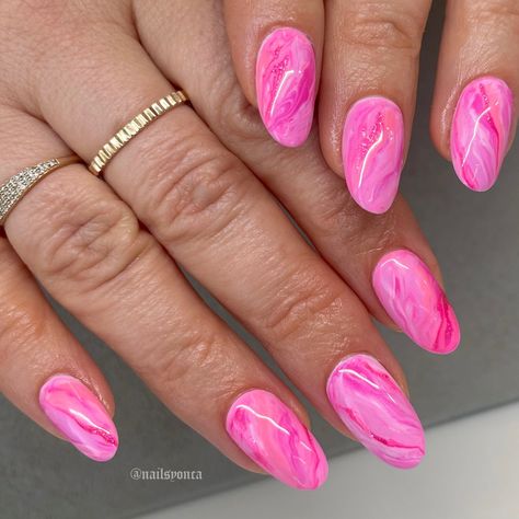 Pink Marbled Nails, Marble Pink Nails, Pink And Red Marble Nails, Marble Nails Pink, Natural Pink Marble Nails, Hot Pink Marble Acrylic Nails, Red Pink Marble Nails, Pink Marble Nails, Bright Pink Marble Nails