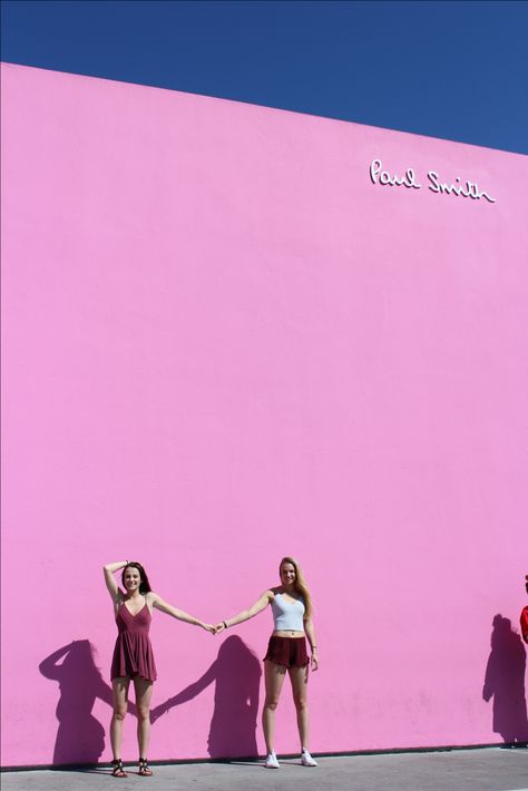 Pink Wall Photoshoot, Pink Wall Los Angeles, Pink Wall La, California Roadtrip, Pink Street, Photo Zone, La Life, Shots Ideas, Pink Desert