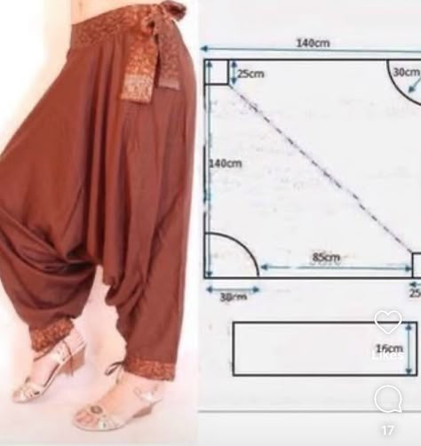 Haram Pants Patterns Sewing, Harem Pants Diy, Harem Pants Pattern, Wide Leg Pants Pattern, Projek Menjahit, Celana Fashion, Sewing Clothes Women, Sew Ins, Harem Pants Women