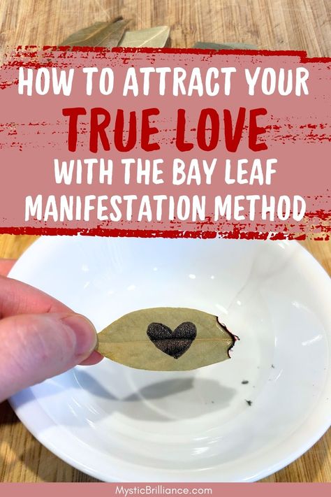 Picture of person holding burning bay leaf with heart drawn on it with black marker over bowl with text overlay How to Attract Your True Love With the Bay Leaf Manifestation Method Manifest With Bay Leaves, Bay Leaf Manifestation For Love, Bay Leaf Love Spell, Bay Leaves Manifestation, Bay Leaf Ritual, Bay Leaf Magic, Bay Leaf Manifestation, Burning Bay Leaves, Dried Bay Leaves