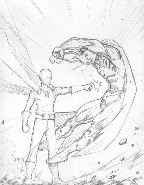 One Punch Man Drawing Pencil, Saitama Sketch, Saitama Vs Superman, Saitama Drawing, One Punch Man Funny, Saitama One Punch, Saitama One Punch Man, Canvas Drawings, Gerson