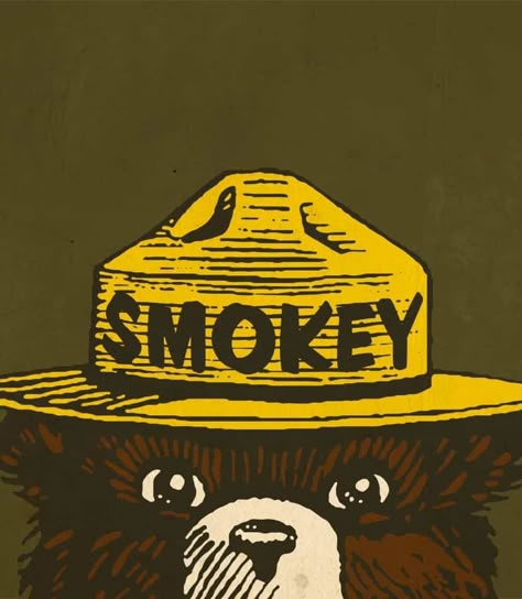 Smoky Bear Posters, Smokey The Bear Painting, Vintage Smokey The Bear Poster, Smokey The Bear Aesthetic, Smokey Bear Aesthetic, Smokey The Bear Wallpaper, Smokey The Bear Drawing, Smokey Bear Poster, Smokey Bear Art