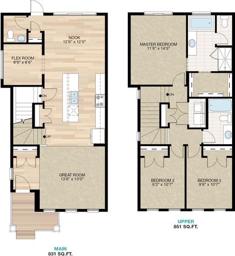 3 Bed Apartment Floor Plan, 3 Bedroom Condo Floor Plans, 3 Bedroom Townhouse Floor Plan 2 Story, 3 Bedroom Townhouse Floor Plan, Sims Townhouse, Townhome Floor Plan, Unconventional Architecture, Condo Layout, Pretty Minecraft