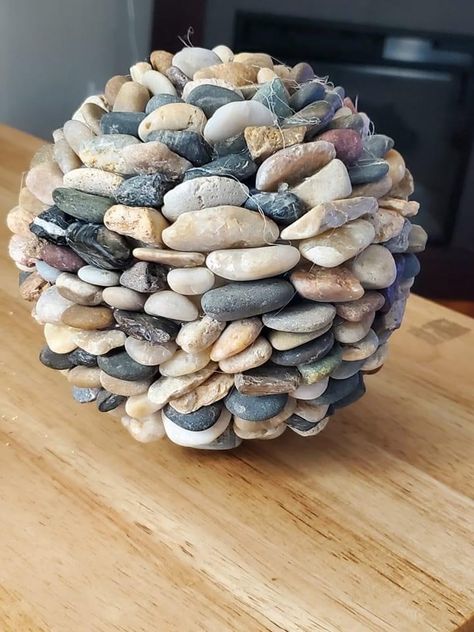 Things To Make With Rocks, Garden Orbs, Rock Vase, Rock Crafts Diy, Dot Painting Tools, Fairy Gown, Garden Rock Art, Rock Sculpture, Fairy Garden Designs