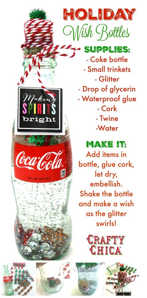 Coke Bottle Luminarias & more! - The Crafty Chica Coke Bottle Crafts, Glass Coke Bottles, Wish Bottle, Coca Cola Bottles, Waterproof Glue, Mini Glass Bottles, Diy Bottle Crafts, Coke Bottle, Coca Cola Bottle