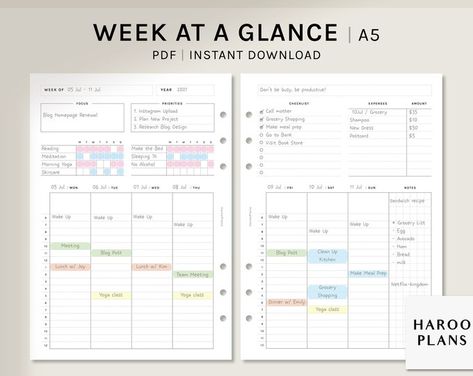 Planner Horizontal Layout, Weekly Planner Design, Planning Sheet, Weekly Planner Inserts, Week At A Glance, Planner Review, Week Planner, Paper Tray, Planner Inserts Printable