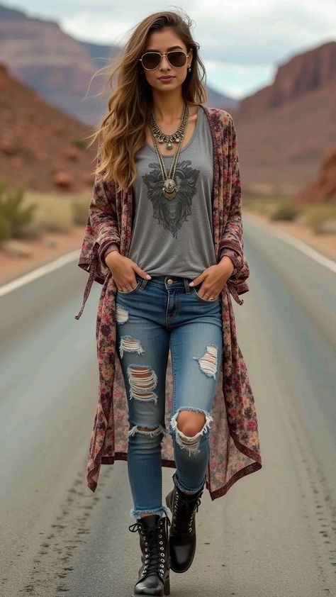 Moto Boho Style | Moto Boho Aesthetic | Moto Boho Outfits | Moto Boho Fashion | Moto Boho Trend
Embrace the Edgy Elegance of Moto Boho Fashion! 🚴‍♀️✨

Discover the perfect blend of rugged rebellion and bohemian charm with our top moto boho fashion picks! From distressed leather jackets to fringed suede boots and layered boho jewelry, these outfits are designed to make a statement. Click now to explore the ultimate guide to effortlessly chic moto boho style! #MotoBoho #FashionTrends #BohoChic #EdgyStyle #OOTD Hobo Chic Outfits, Boho Edgy Outfits, Distressed Leather Jacket, Boho Brand, Edgy Elegance, Boho Layering, Boho Trends, Boho Aesthetic, Chill Outfits