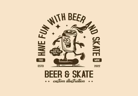 Retro Beer Logo, Mascot Illustration, Pixel Art Characters, Beer Logo, Retro Cartoon, Beer Design, Print Mockup, Pub Crawl, Let's Have Fun