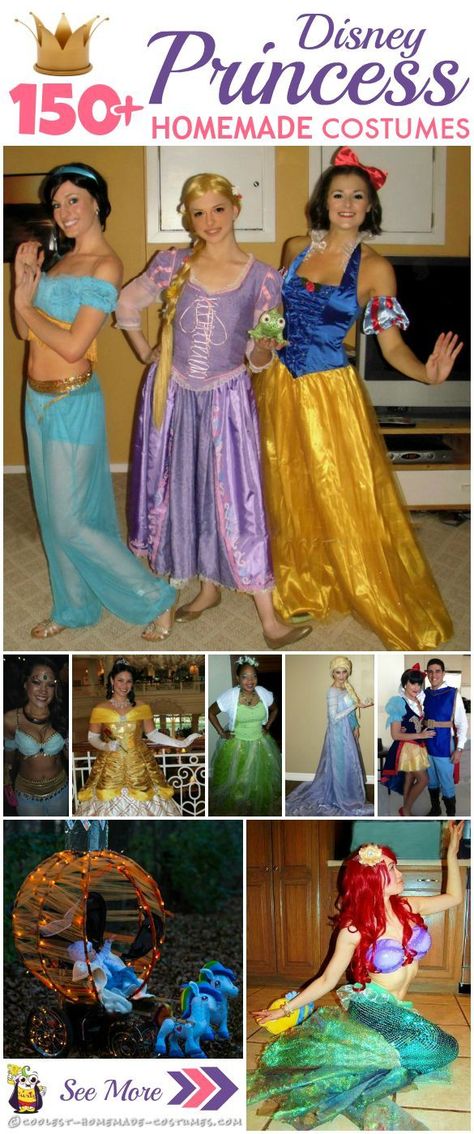 DIY Disney Princess Costumes - Coolest Halloween Costume Contest Fairytale Costumes Diy, Diy Disney Princess Costumes, Adult Disney Princess Costume, Diy Disney Princess Costume, Diy Disney Princess, Diy Princess Costume, Haunted School, Adult Princess Costume, Cleopatra Halloween Costume