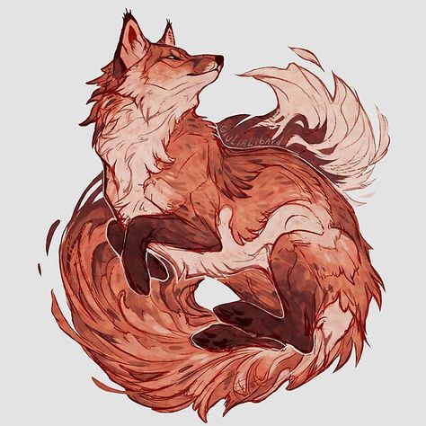 Fox Stickers, Fox Drawing, Art Fox, Fox Tattoo, Canine Art, Animal Drawing, Fox Art, Mythical Creatures Art, Animal Sketches